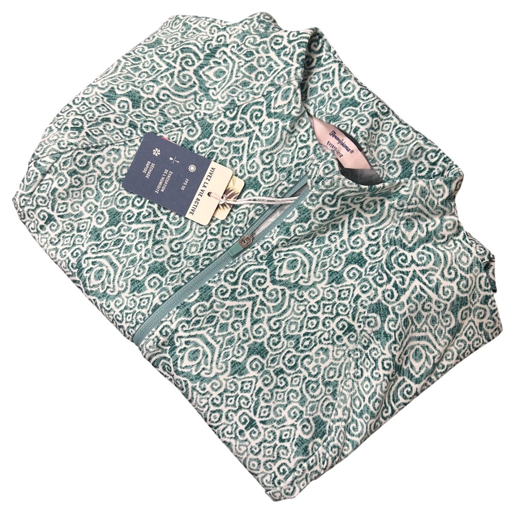 Tommy Bahama Everyday Active Womens Large Zip‎ Up Jacket Floral Print UPF 50 NWT